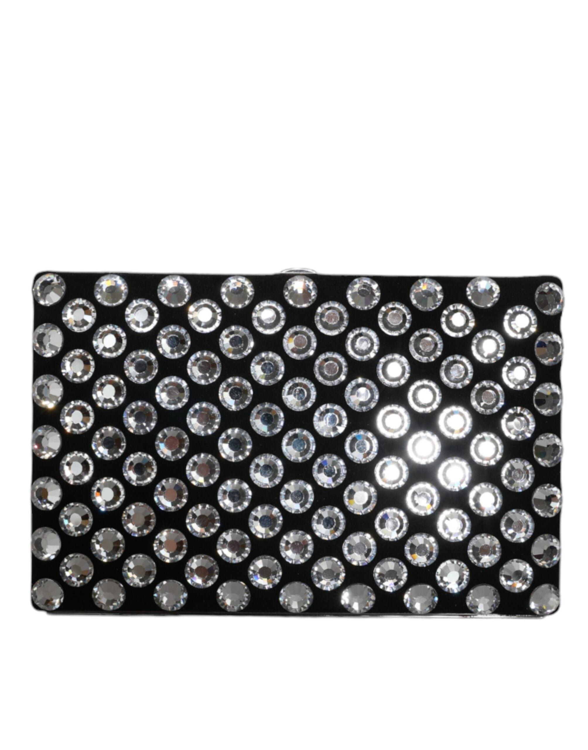 Dolce & Gabbana Black Velvet Crystal Clutch Evening Party Handbag
